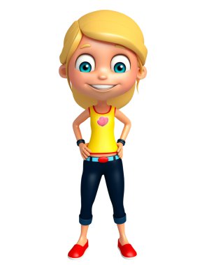 Çocuk kız komik poza sahip