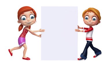 Beyaz tahta ile kız ve çocuk çocuk çocuk