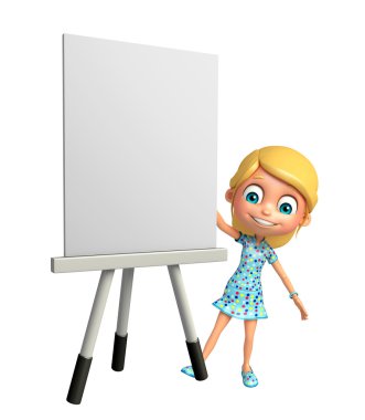 Beyaz tahta çocuk kızla