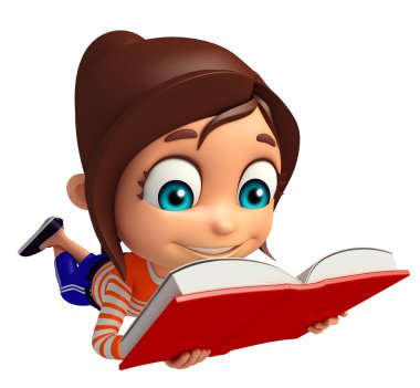 çocuk kız kitap ile 