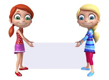 Beyaz tahta ile kız ve çocuk çocuk çocuk