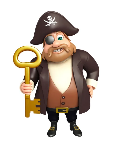 Piraat met sleutel — Stockfoto