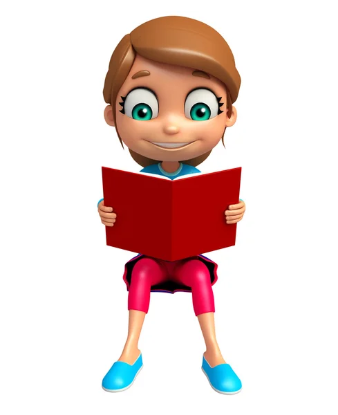 Девочка с книгой — стоковое фото