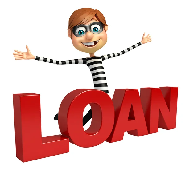 Dief met lening teken — Stockfoto