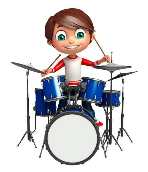 Niño niño con tambor — Foto de Stock