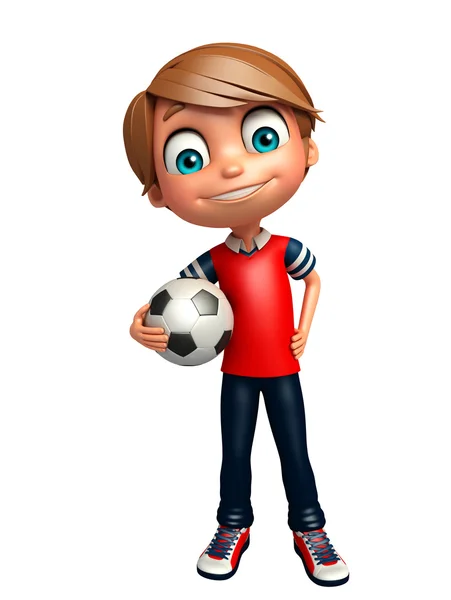 Jongen jongen met voetbal — Stockfoto