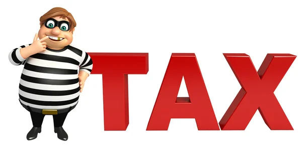 Thief with Tax sign — Stock Photo, Image