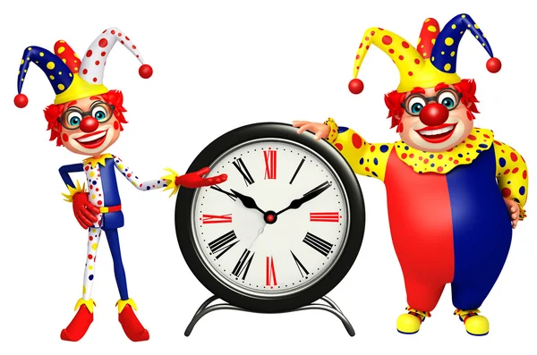 Clown mit Uhr — Stockfoto