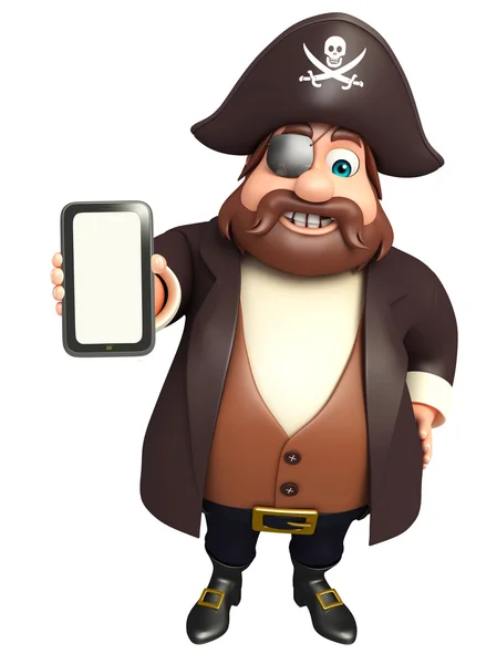 Pirata con móvil — Foto de Stock