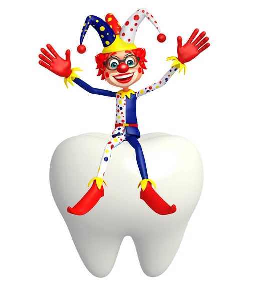 Clown con i denti — Foto Stock