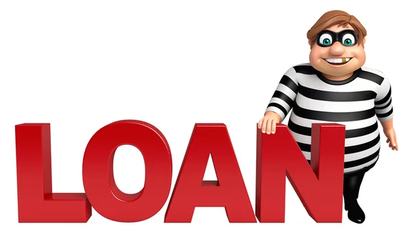 Thief with Loan sign — Stock Photo, Image