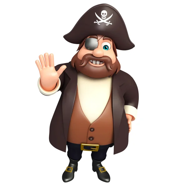 Piraat met stopbord — Stockfoto