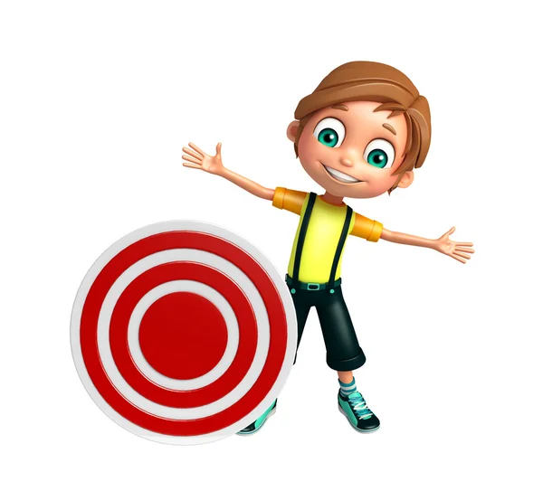 Junge mit Zielschild — Stockfoto