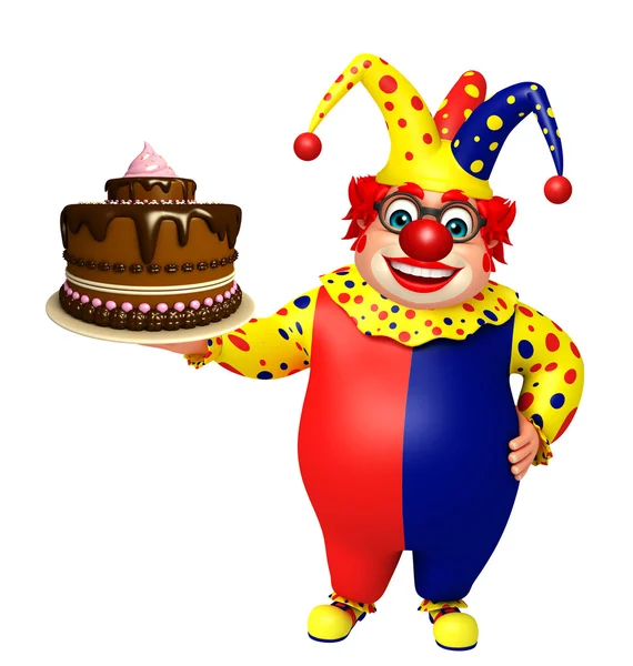 Clown with Cake — Stock Photo, Image