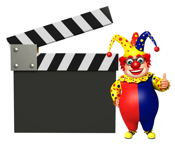 Clown con Clapper board — Foto Stock