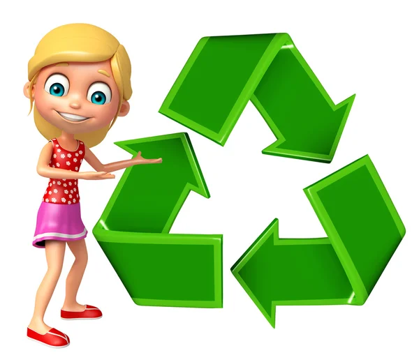 Niña con reciclaje — Foto de Stock