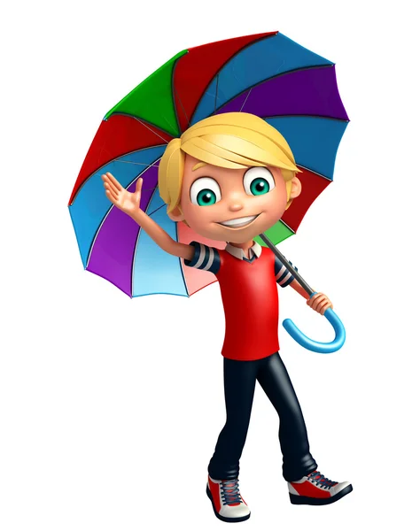 Niño niño con paraguas — Foto de Stock