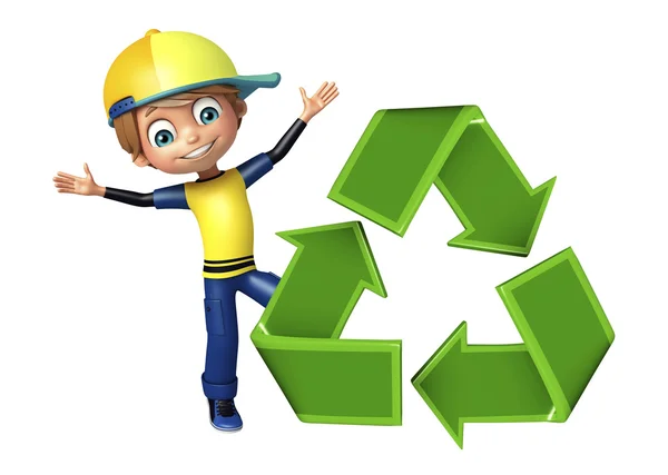 Niño niño con reciclaje — Foto de Stock