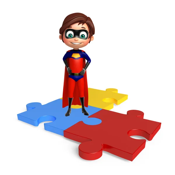 Superboy 퍼즐으로 — 스톡 사진