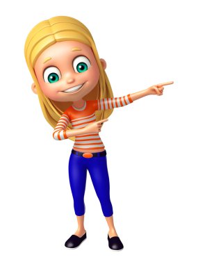 İşaret poz ile çocuk kız