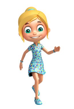 Poz yürüme ile çocuk kız