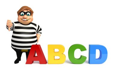 illüstrasyon karikatür hırsız ile