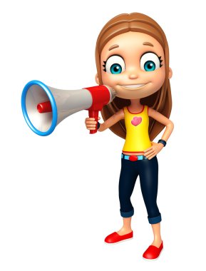 çocuk kızla hoparlör