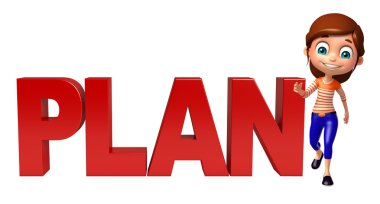 çocuk kız planı işareti ile