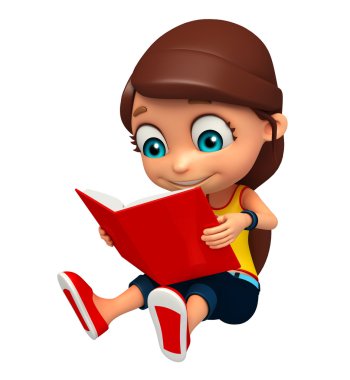 çocuk kız kitap ile 