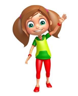 Çocuk kız komik poza sahip