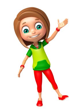 Çocuk kız komik poza sahip