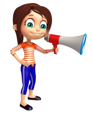 çocuk kızla hoparlör