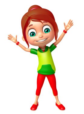 Çocuk kız komik poza sahip