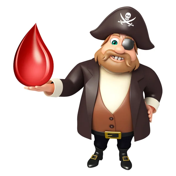Pirata con gota de sangre —  Fotos de Stock