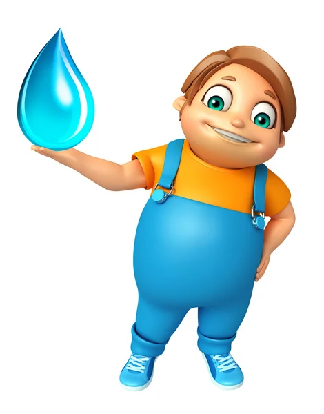 Niño con gota de agua — Foto de Stock
