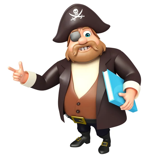 Illustratie van piraat met dagboek — Stockfoto