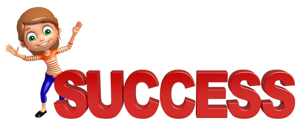 Kid girl with Success sign — Stock Photo, Image