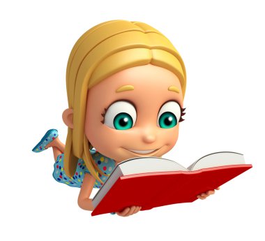 çocuk kız kitap ile 