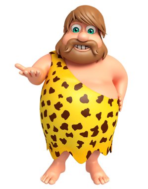 Mağara adamı tutun poza sahip