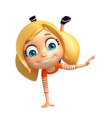 Çocuk kız komik poza sahip