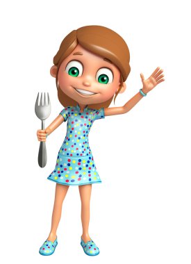 Kaşık ile çocuk kız