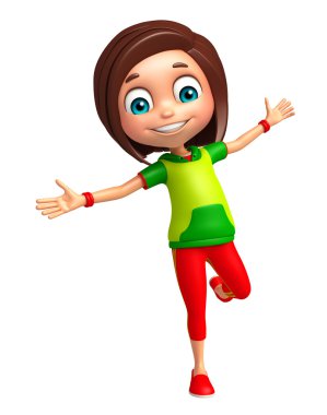 Çocuk kız komik poza sahip