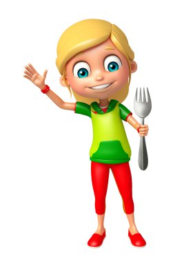 Kaşık ile çocuk kız