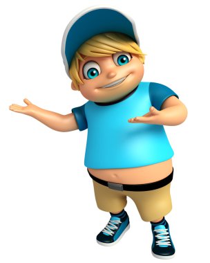 Çocuk boy gösteren poz ile