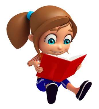 çocuk kız kitap ile 