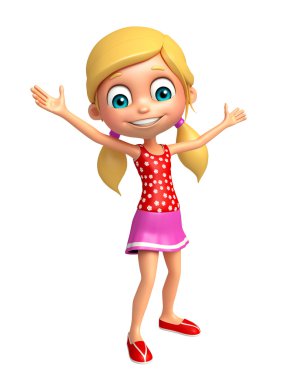 Çocuk kız komik poza sahip