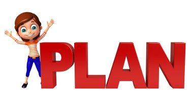 çocuk kız planı işareti ile