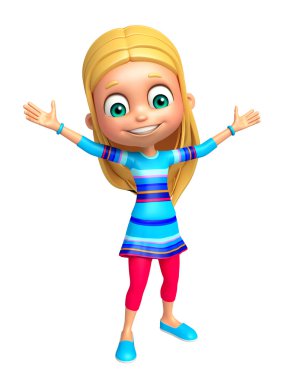 Çocuk kız komik poza sahip