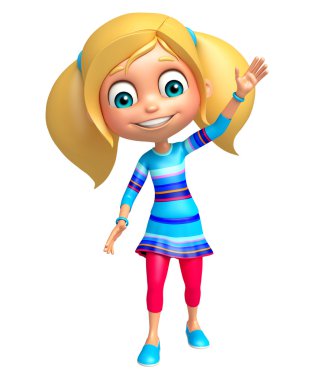 Çocuk kız komik poza sahip