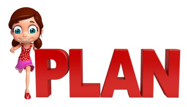 çocuk kız planı işareti ile